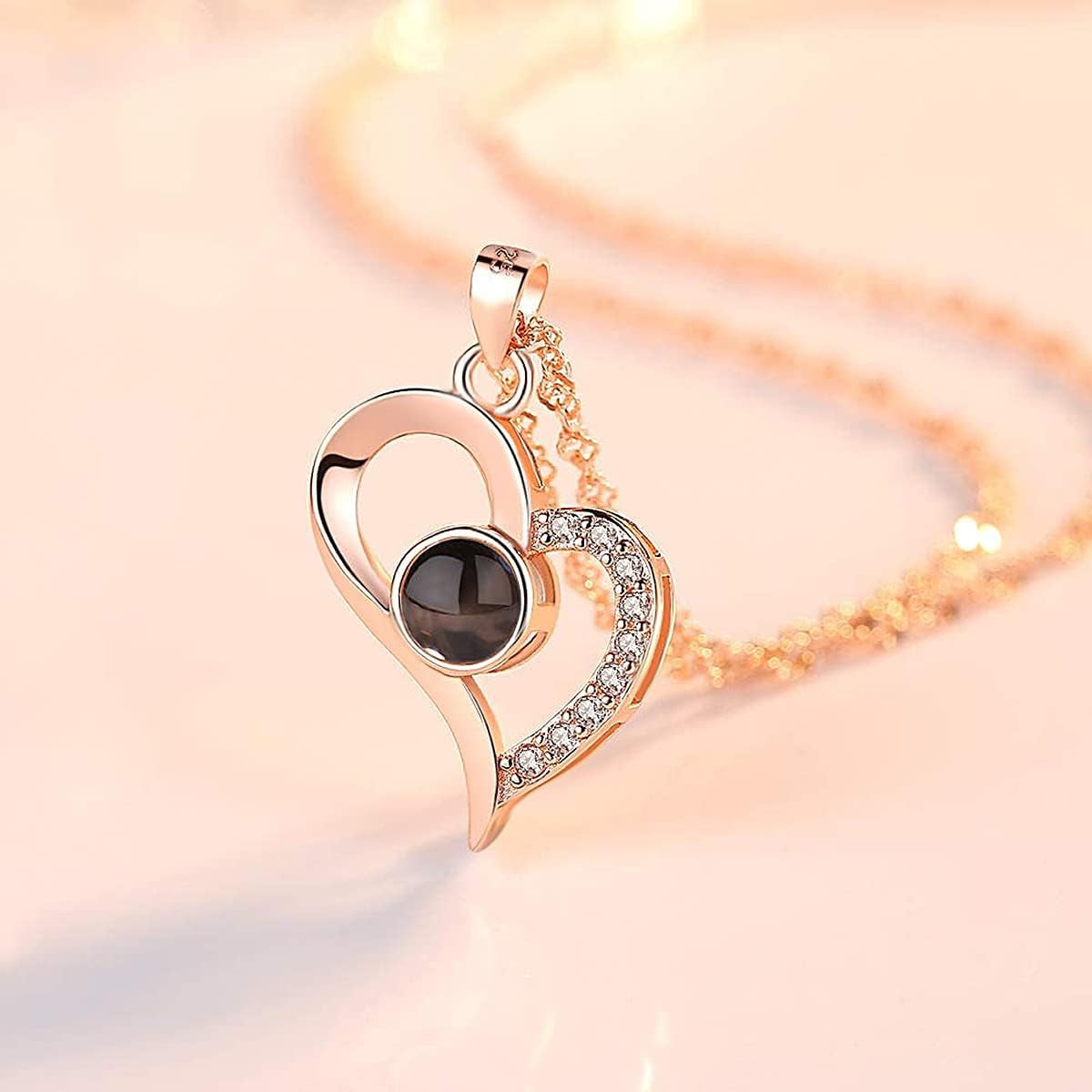 Preserved Rose Romantic Valentines Gifts for Her, I Love You Necklace 100 Languages Birthday Gifts for Girlfriend, Promise Necklace Gifts for Her, Eternal Rose as Couple Gifts, Wife