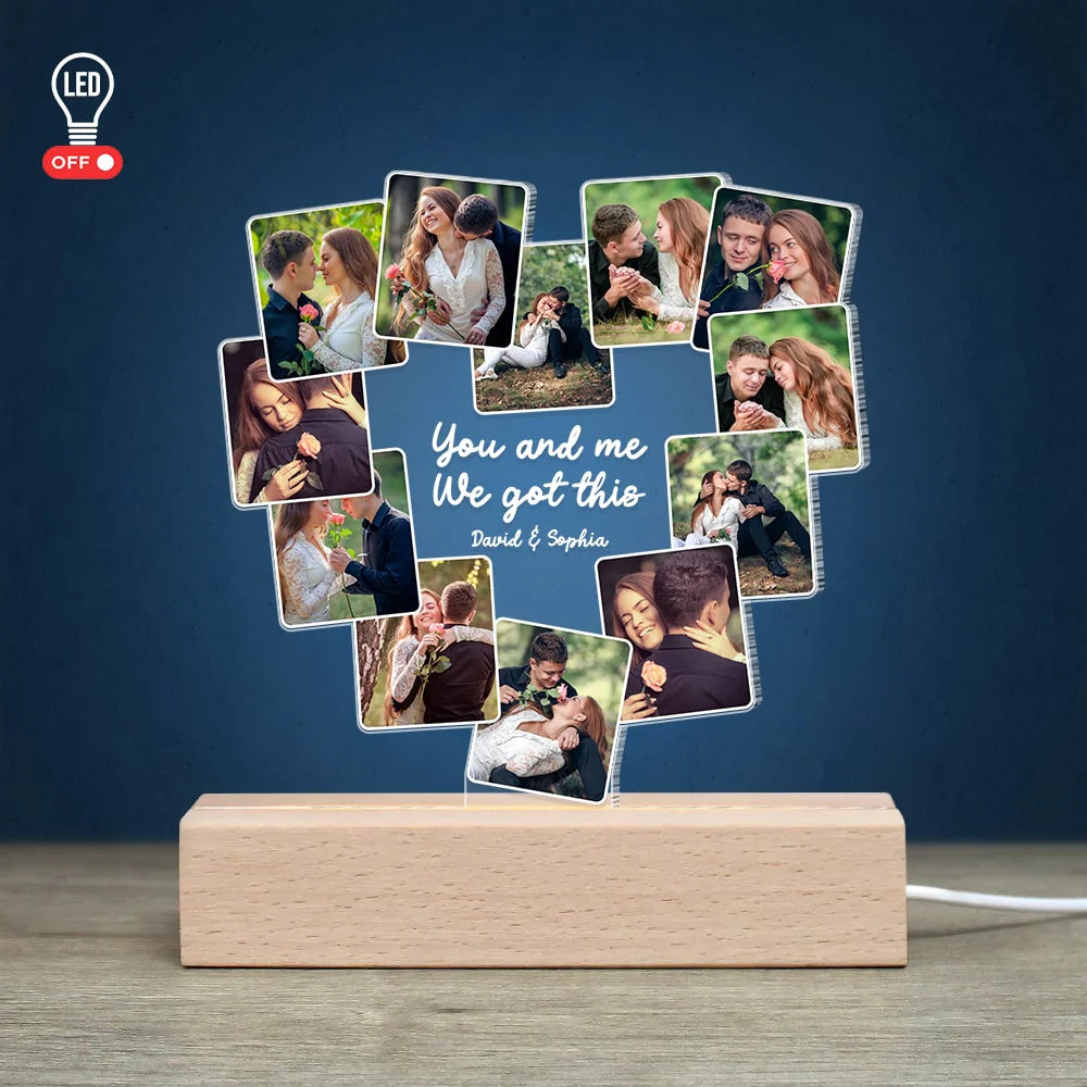 Valentine Gift, You and Me, We Got This, Custom Photo Couple 3D Led Light, Couple Gift, 040124