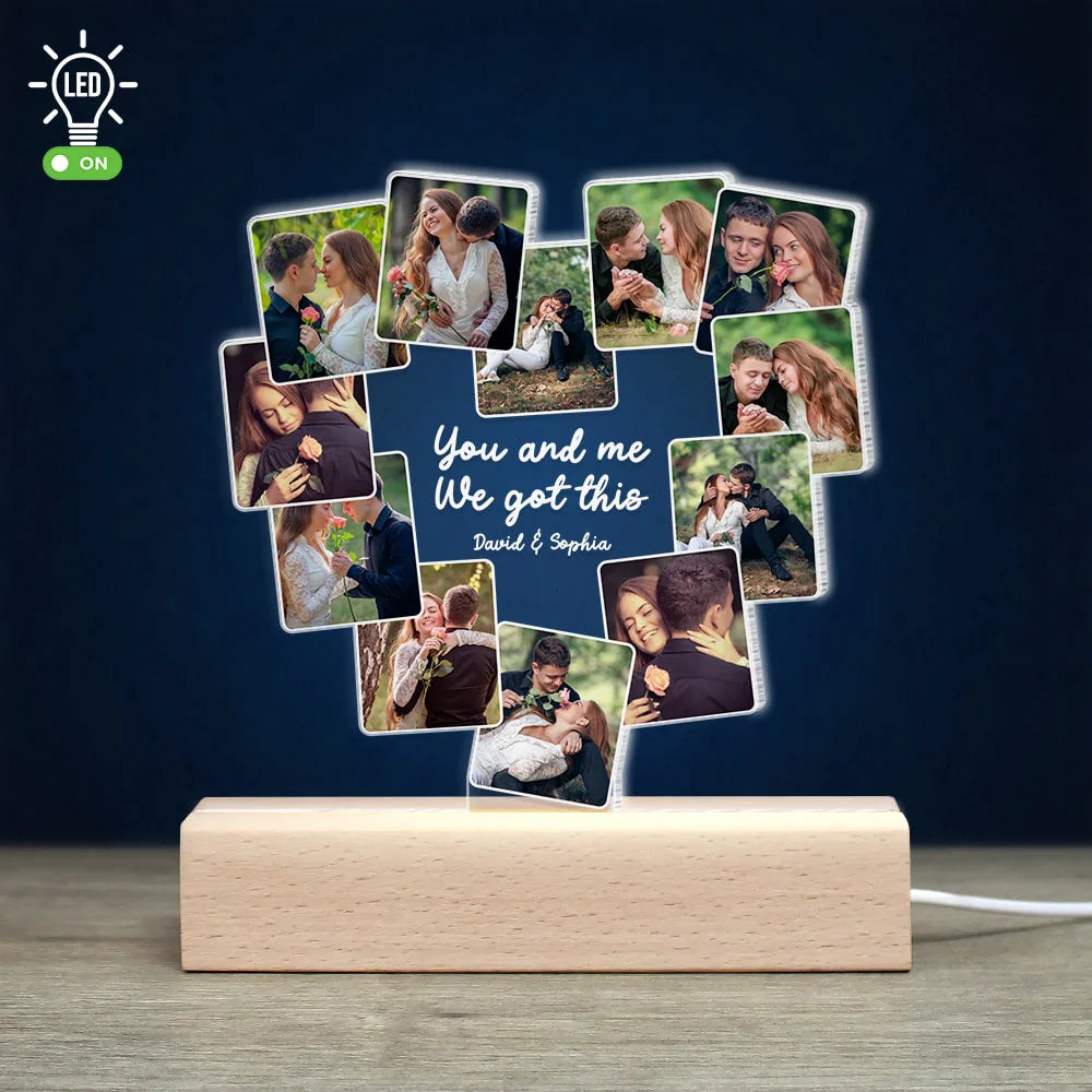 Valentine Gift, You and Me, We Got This, Custom Photo Couple 3D Led Light, Couple Gift, 040124