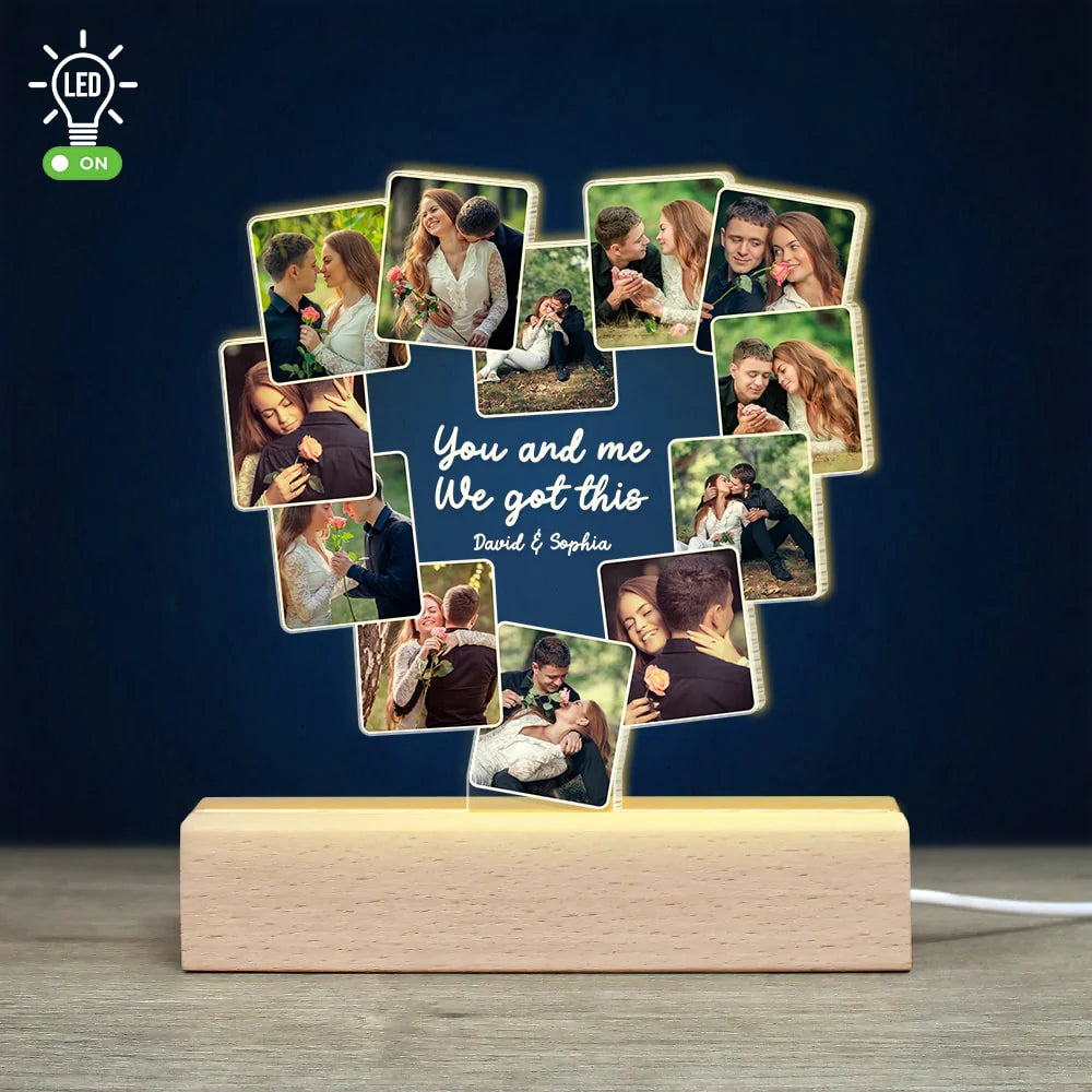 Valentine Gift, You and Me, We Got This, Custom Photo Couple 3D Led Light, Couple Gift, 040124