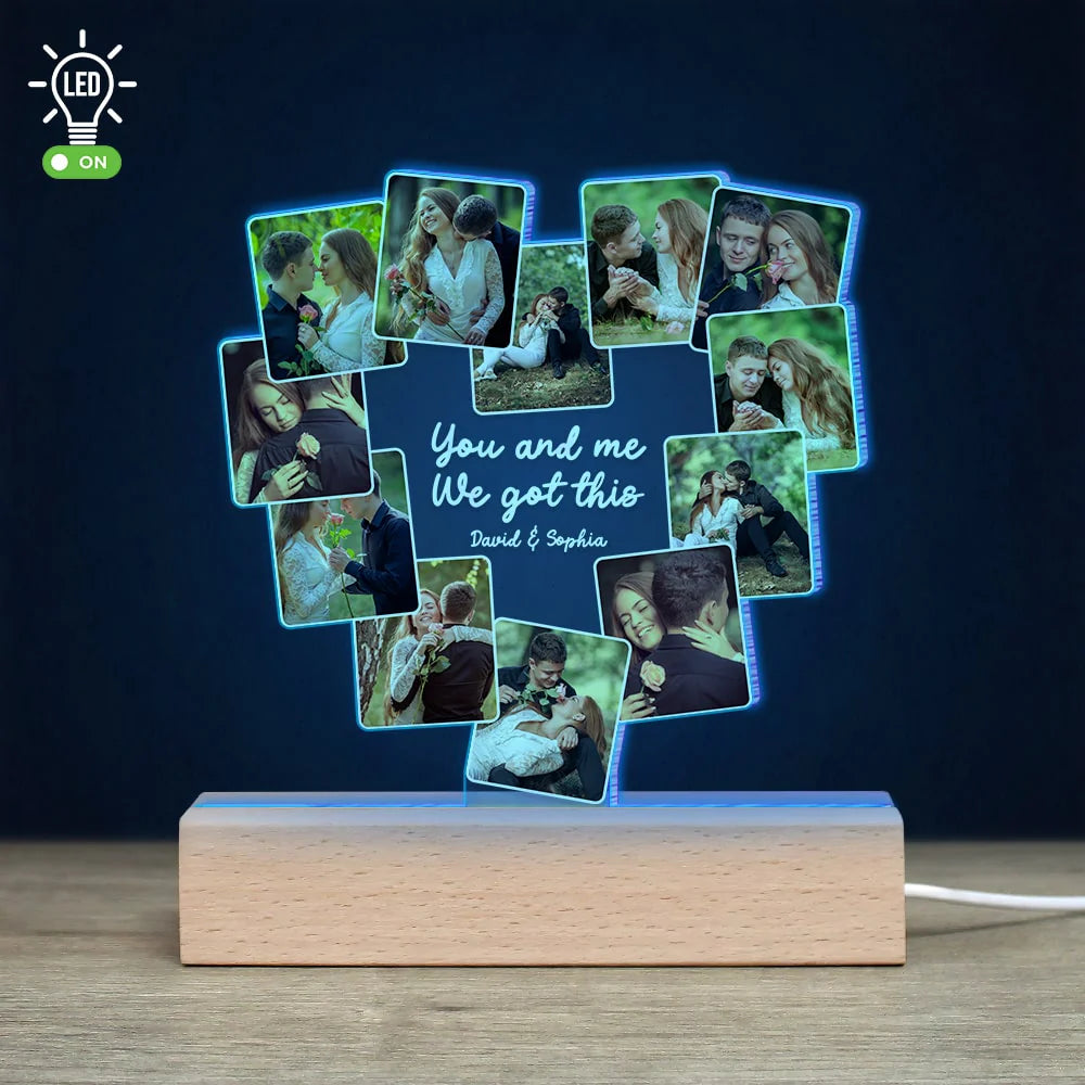Valentine Gift, You and Me, We Got This, Custom Photo Couple 3D Led Light, Couple Gift, 040124