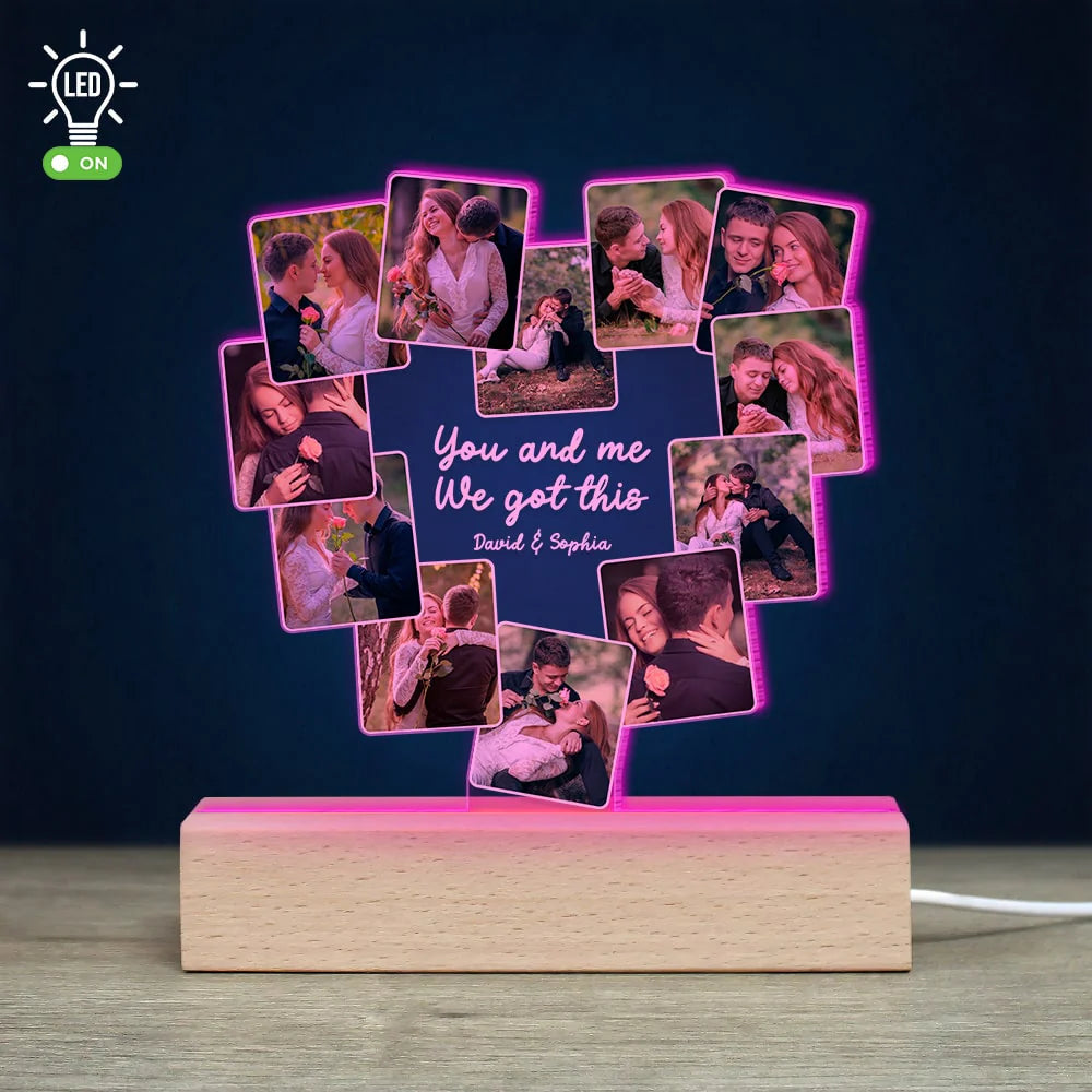 Valentine Gift, You and Me, We Got This, Custom Photo Couple 3D Led Light, Couple Gift, 040124